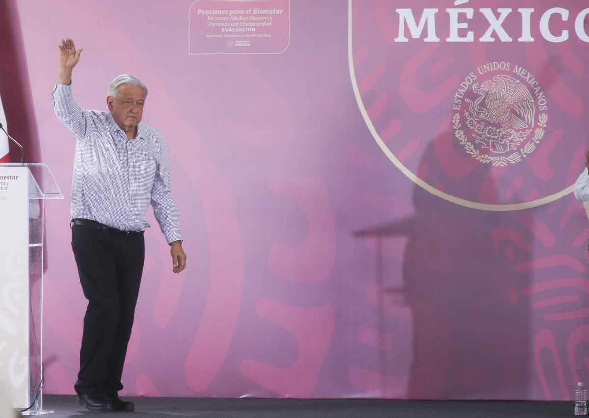 El presidente López Obrador en evento desde Querétaro. | Araceli López