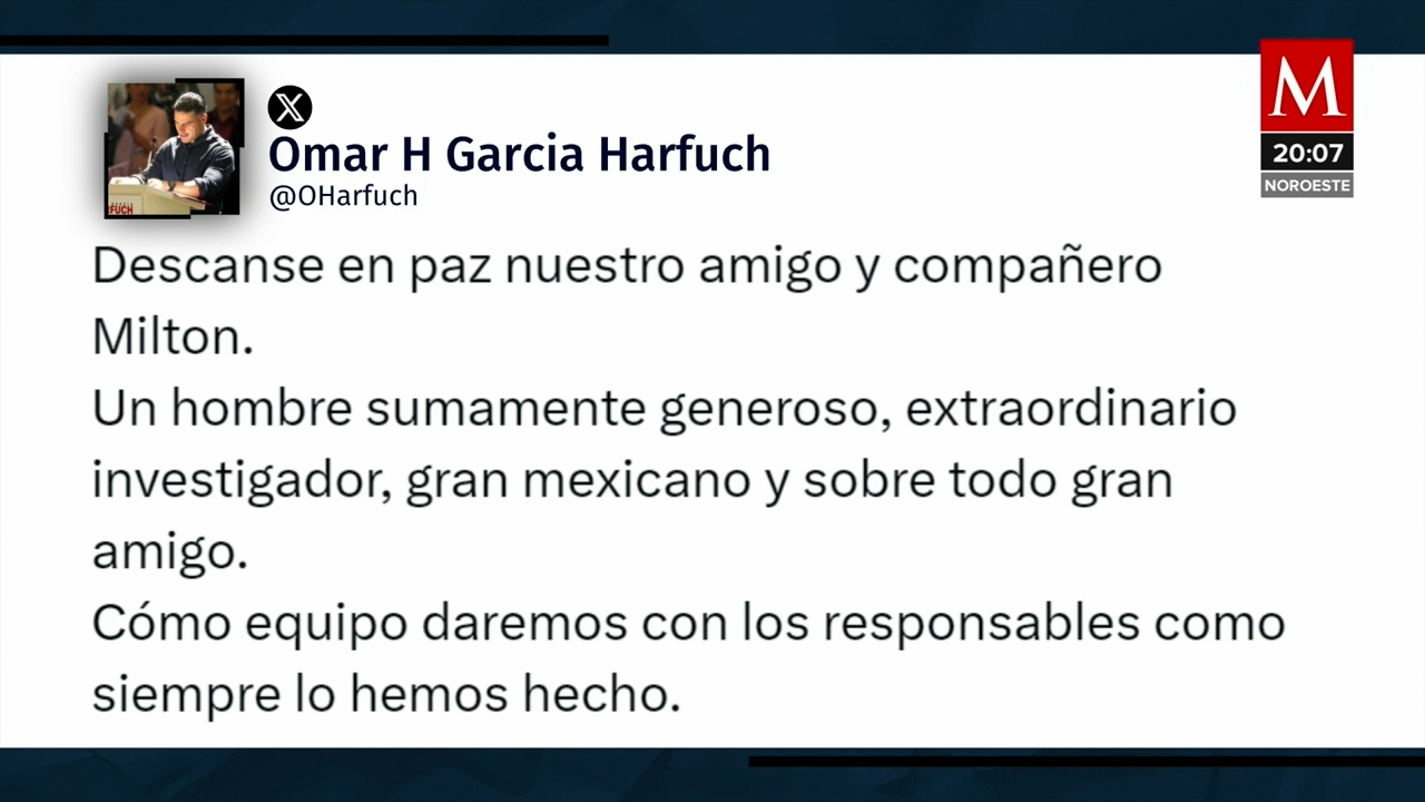 Condolencias de Omar García y otros funcionarios por el asesinato de Milton Morales