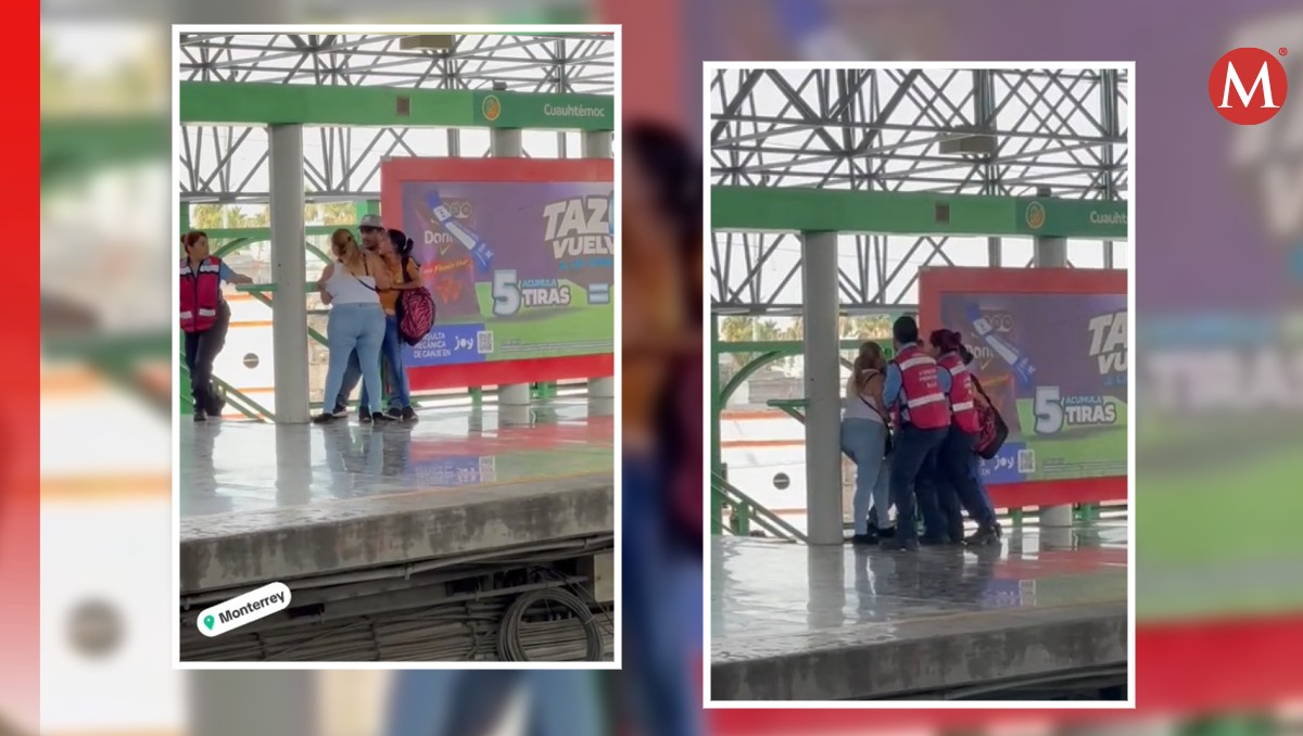 Mujeres protagonizan pelea de celos en metro de Monterrey.