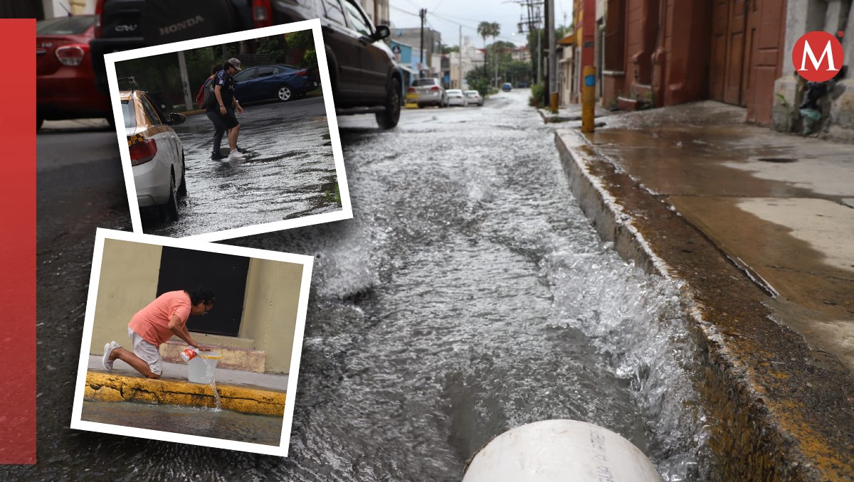 Agua desperdiciada de construcción forma río en Barrio Antiguo | Luis Guerra.