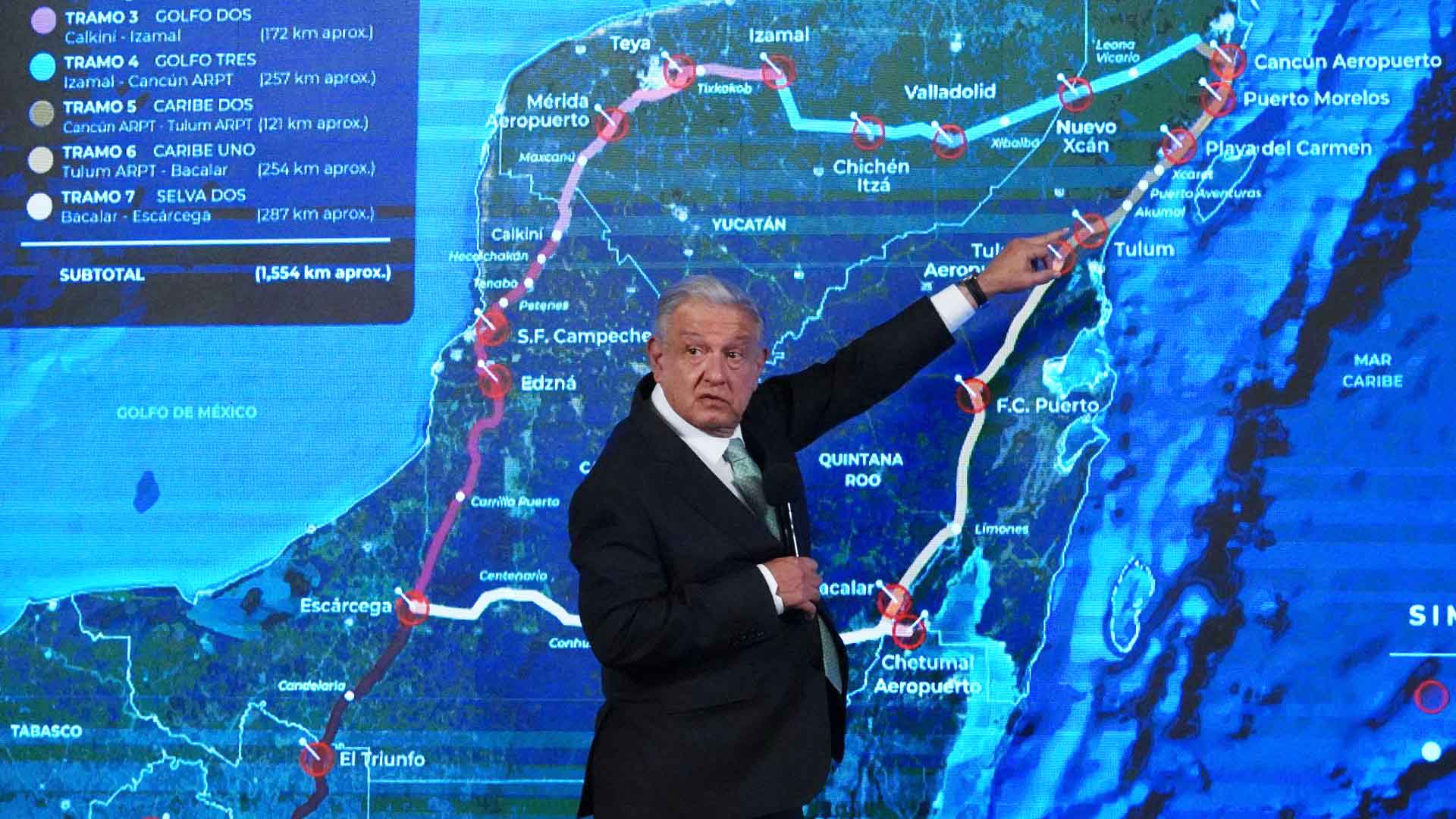 AMLO estima que en septiembre concluyan obras del Tren Maya