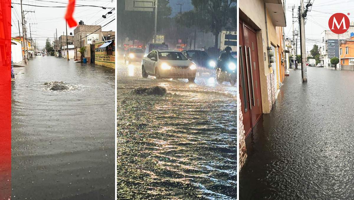 Fuertes lluvias en Edomex, deja inundaciones en Coacalco y Nezahualcóyotl. | foto: Fernando Cruz | Diseño: Óscar Ávila