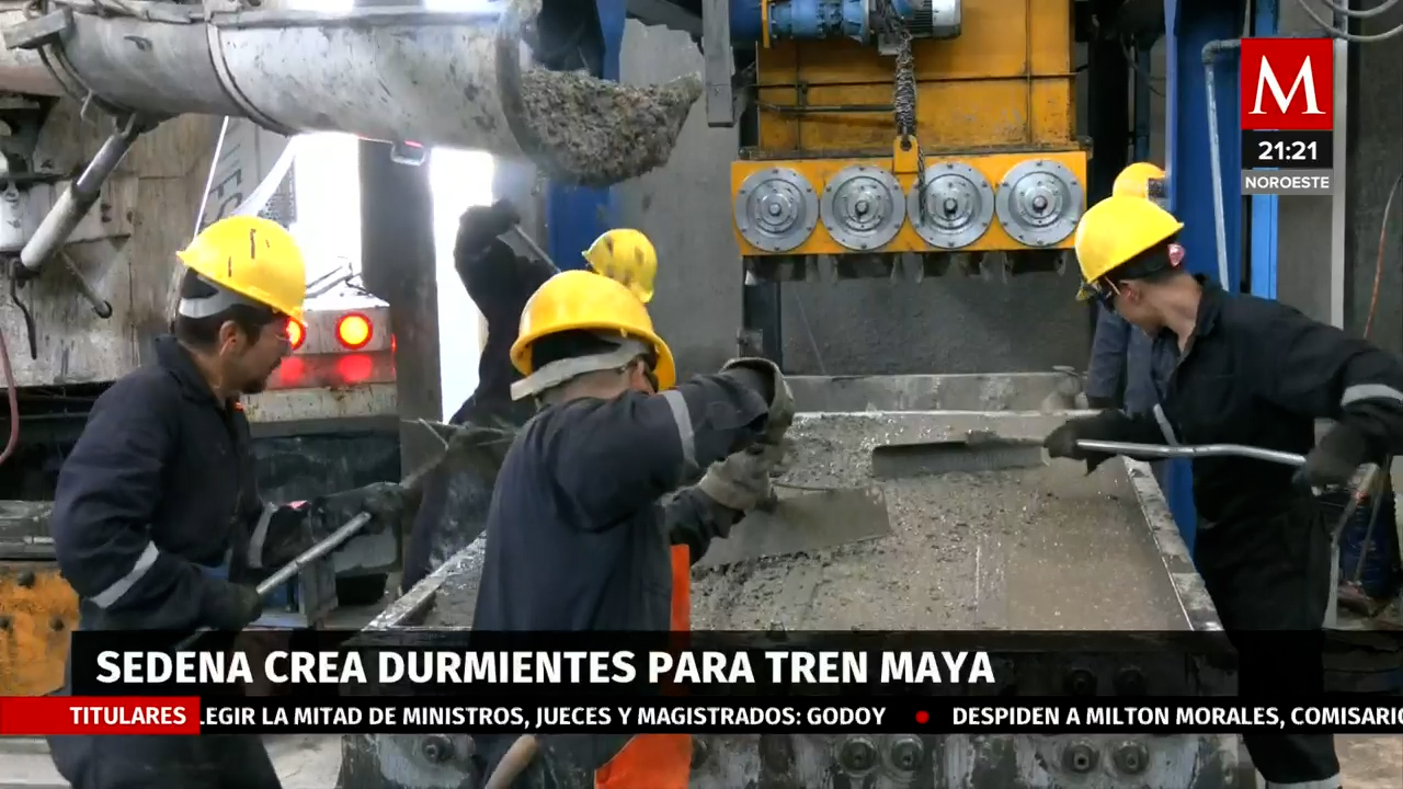 Ingenieros militares desarrollaron el durmiente monolítico para el tren Maya