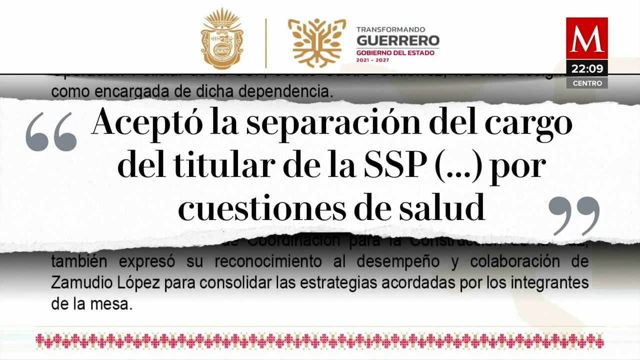 Renuncia el Secretario de Seguridad de Guerrero a solo cuatro meses en el cargo