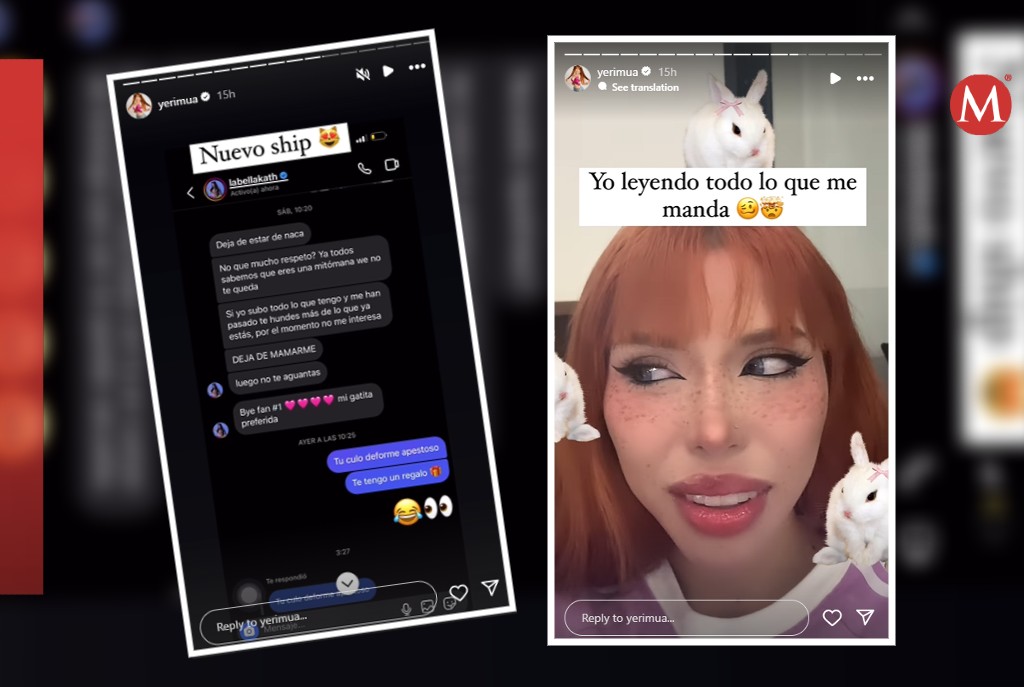 Yeri Mua exhibe humillantes mensajes que Bellakath le envió.