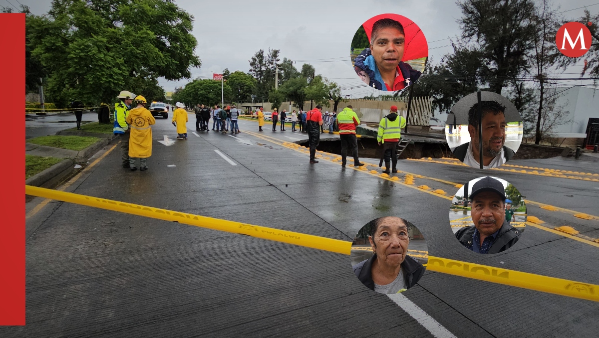 Ciudadanos se vieron afectados a causa del socavón en López Mateos (Fotos: Juan Carlos Munguía | Diseño: Milenio)
