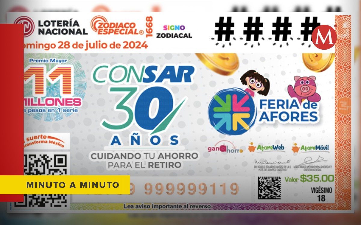 El Sorteo Zodiaco 1668 es el concurso de la Lotería Nacional hoy 28 de julio; te damos a conocer los resultados. (Especial)