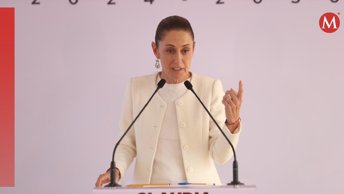 Claudia Sheinbaum en su casa de transición, durante su conferencia de prensa. | Jorge Carballo