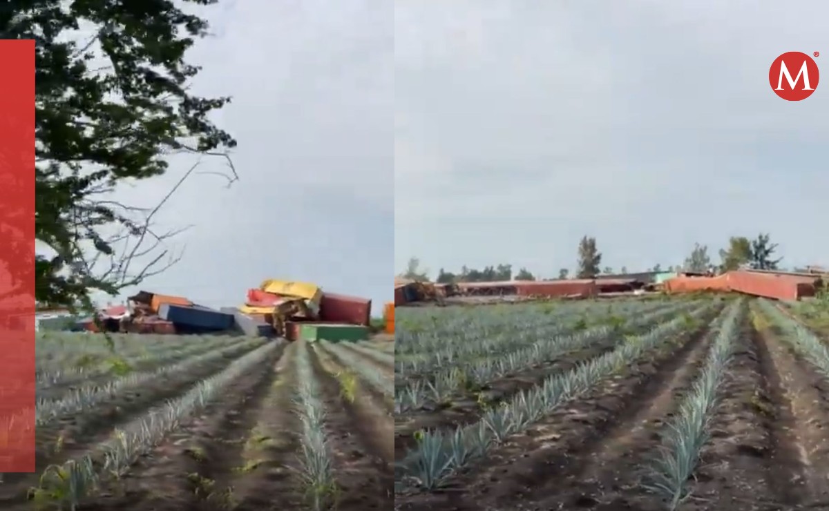 Tren se descarrila en La Barca, Jalisco (Especial)