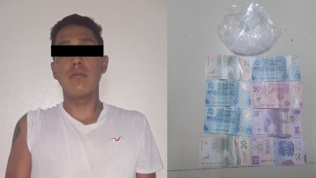 Detienen a hombre con varias dosis de droga en Santa Catarina. Foto: Especial