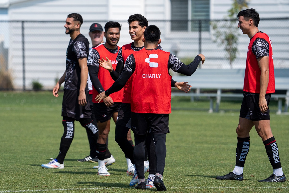 Entrenamiento de Atlas previo a su encuentro con Salt Lake. (Cortesía)