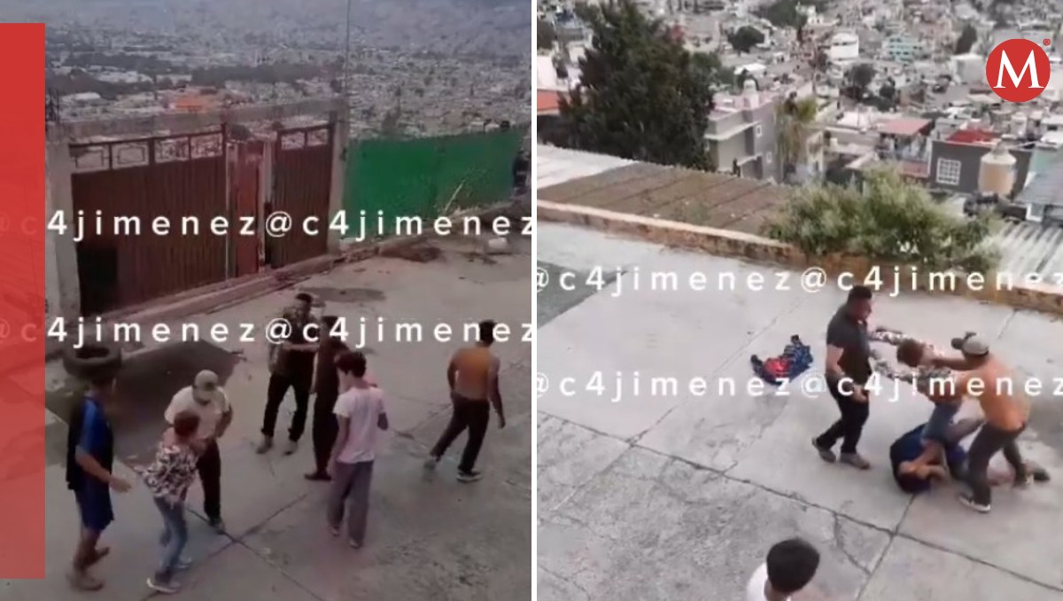 Pelea entre vecinos de Tlalnepantla por el estacionamiento. Foto: (Especial)