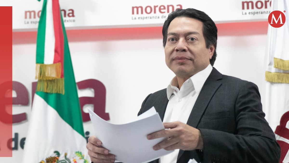 El líder nacional de Morena, Mario Delgado, en conferencia de prensa hoy. | Cuartoscuro