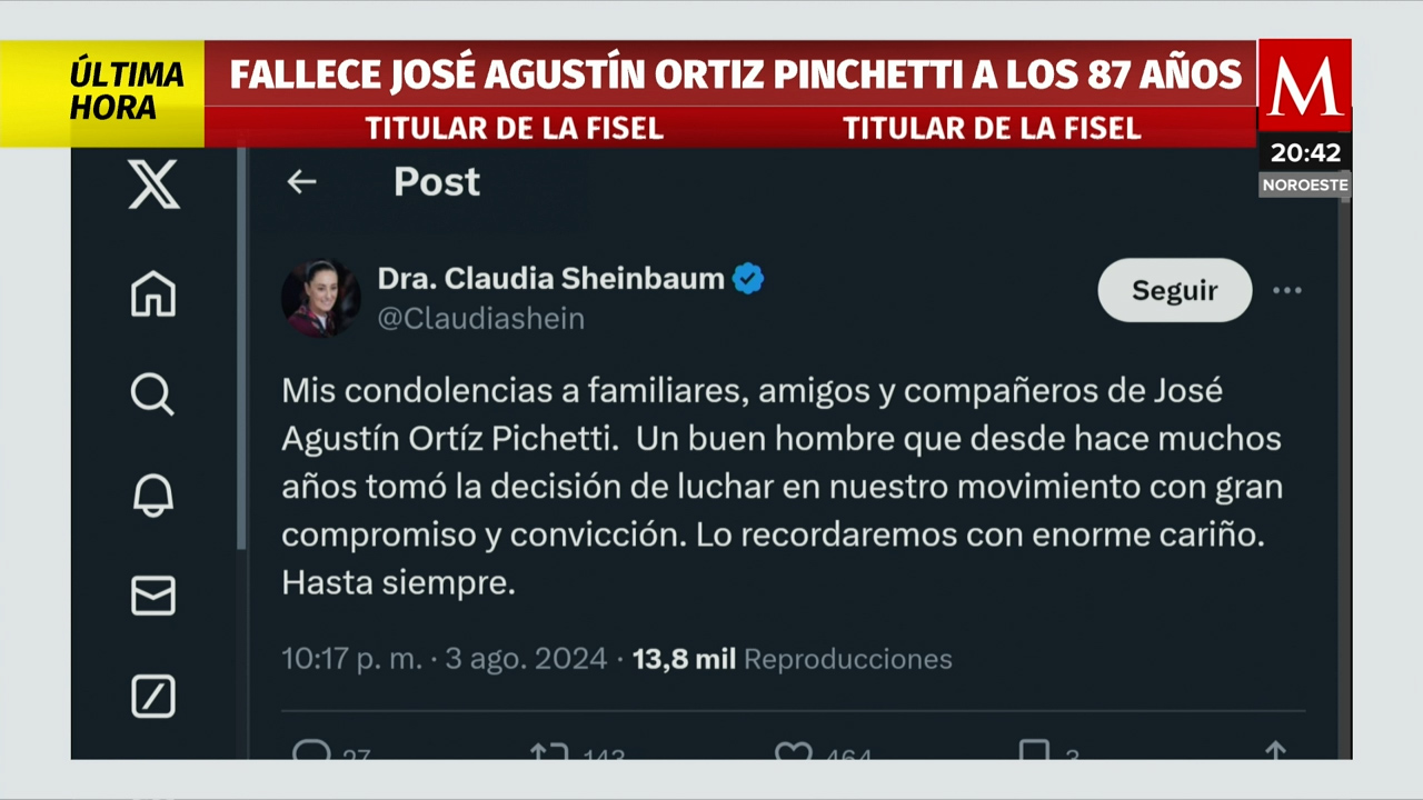 Fallece José Agustín Ortiz Pinchetti, fiscal especializado en delitos electorales