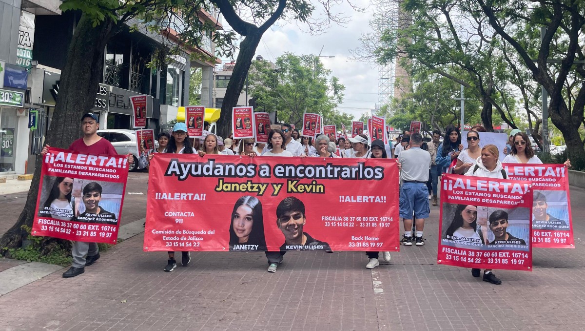 Protestan para exigir la localización de los primos desaparecidos, Kevin y Janetzy en Guadalajara (Karla Victoria Rodríguez)