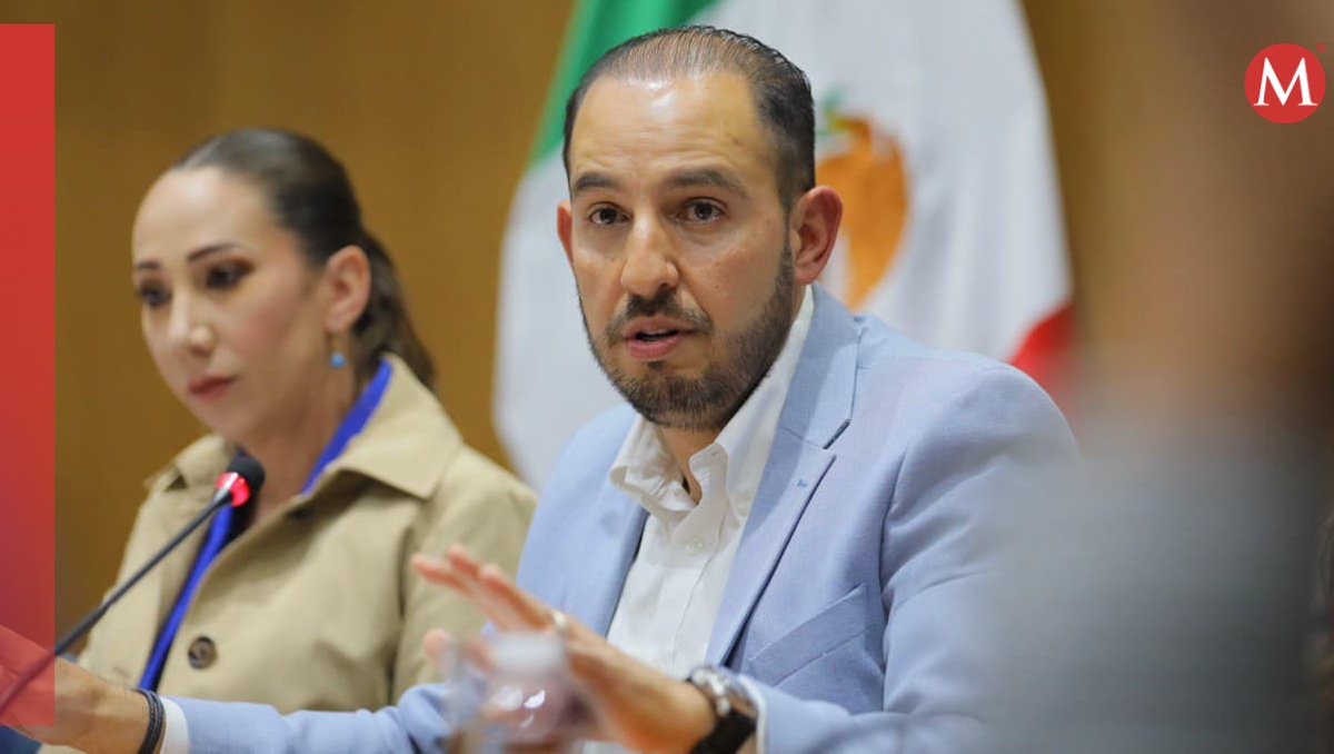 El dirigente nacional del PAN, Marko Cortés, en una conferencia de prensa. | Facebook
