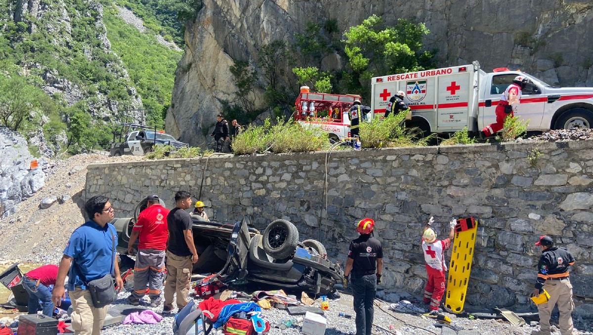 El accidente se registró a la altura del sitio conocido como Los Altares, en la carretera que va de Linares a Iturbide. Foto: Especial