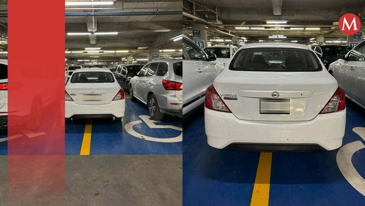 Las fotografías del auto obstruyendo el estacionamiento fueron criticadas duramente.  l Milenio Diseño