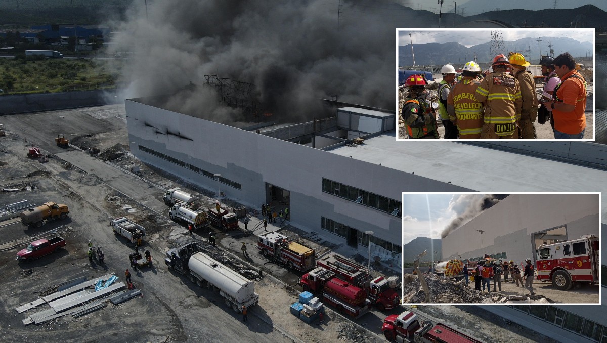 El incendio se registró en una fábrica ubicada en el Parque Industrial Finsa. Foto: Marcela Cuevas