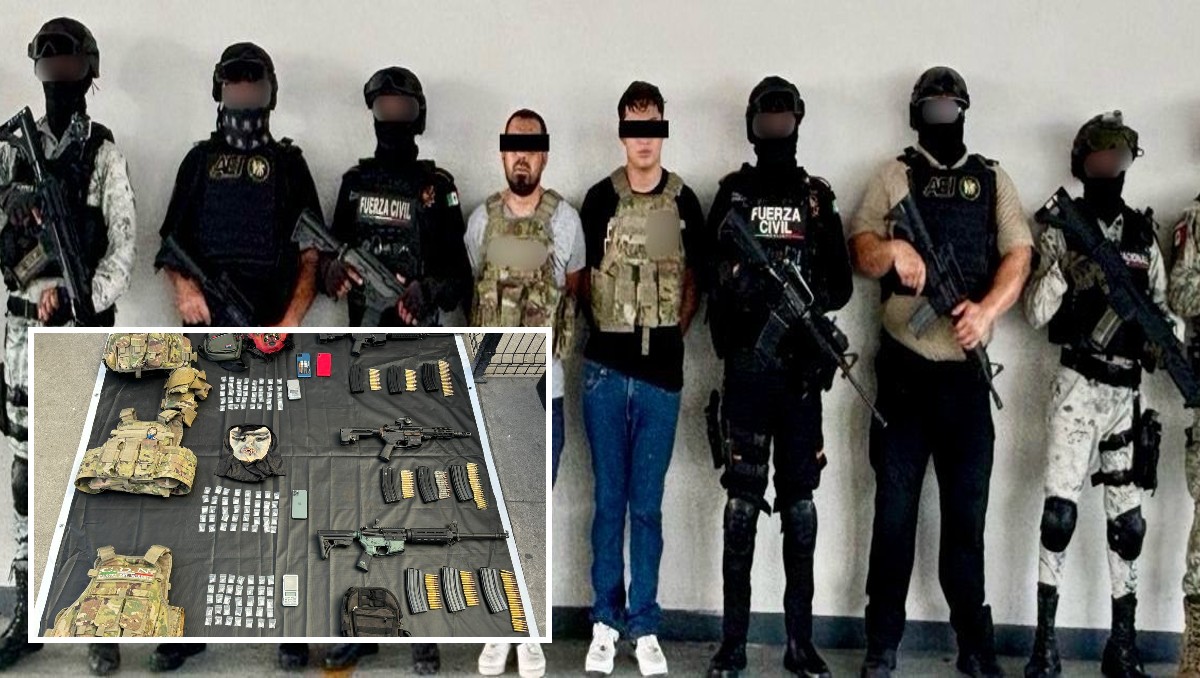 Los detenidos se identificaron como Víctor “N”, de 38 años, y Miguel “N”, de 18. Foto: Especial