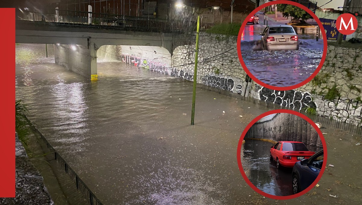 Varios sitios registraron inundación en el Área Metropolitana de Guadalajara hoy (Fotos: Vicente Torres y Juan Carlos Munguía | Diseño: Milenio)