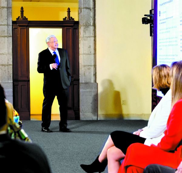 López Obrador durante su conferencia en Palacio Nacional. Especial