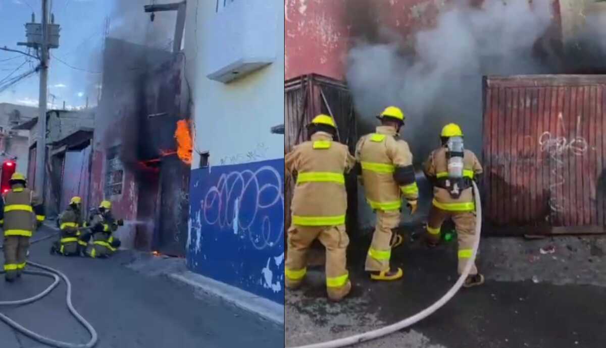 Bomberos acuden a apagar incendio presuntamente provocado.