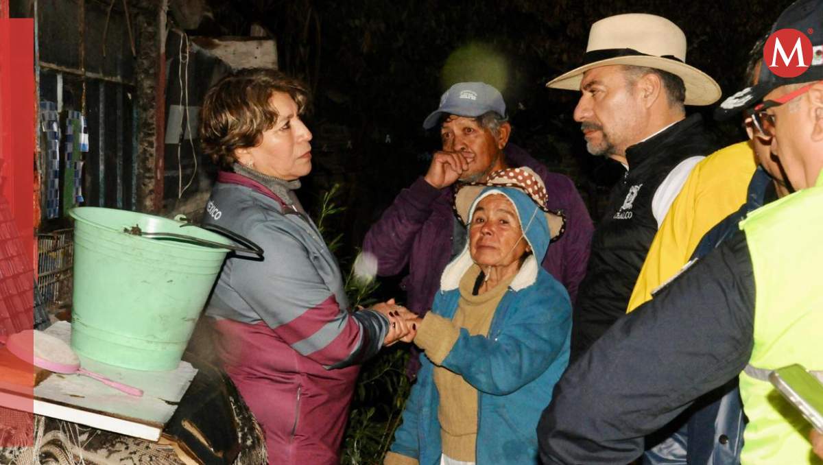 La gobernadora Delfina Gómez Álvarez acudió este jueves a la zona afectada del municipio de Chalco. Especial