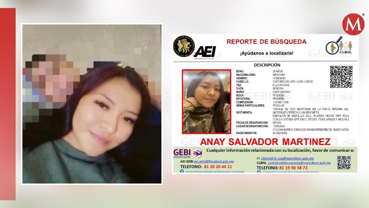 Anay Salvador Martínez desapareció tras salir de su trabajo en Montemorelos, Nuevo León. Especial