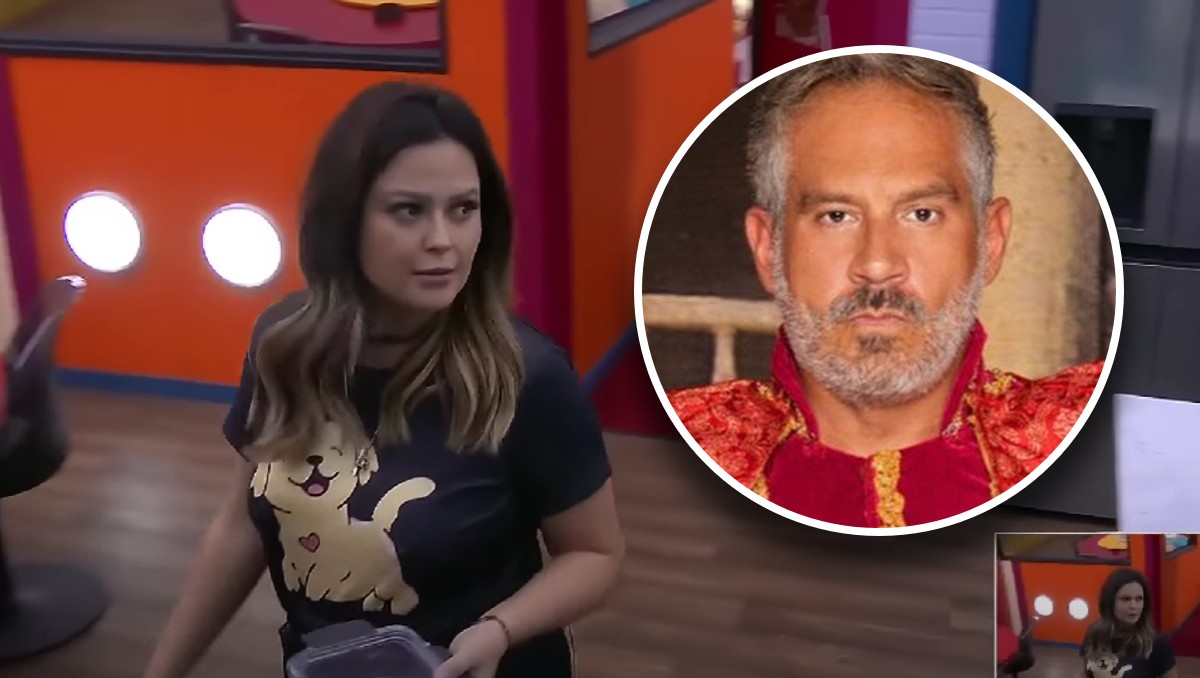 Mariana Echeverría en la cocina de LCDLF mientras amenaza con golpear a Arath de la Torre. | Facebook Canal 5