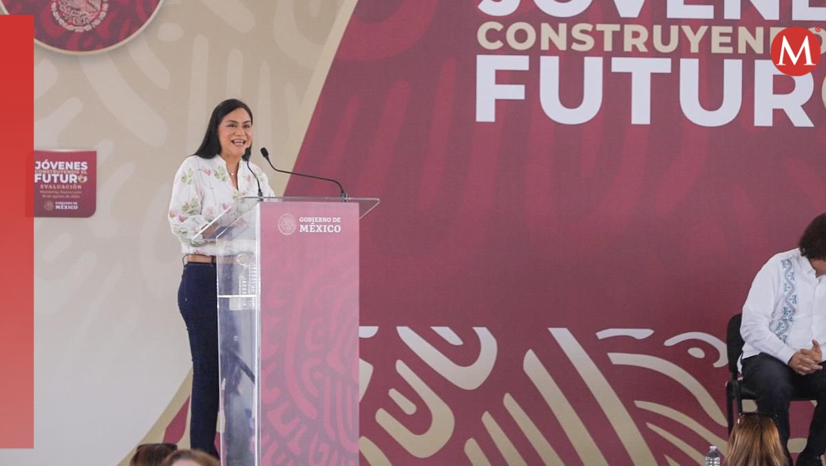 La secretaria de Bienestar, Ariadna Montiel, en el evento de hoy en Nuevo León. | @A_MontielR