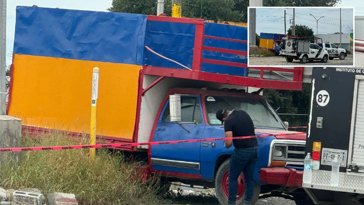 La cabeza humana estaba sobre el cofre de una camioneta antigua, en la colonia Lomas de San Martín. Foto: Marcela Cuevas
