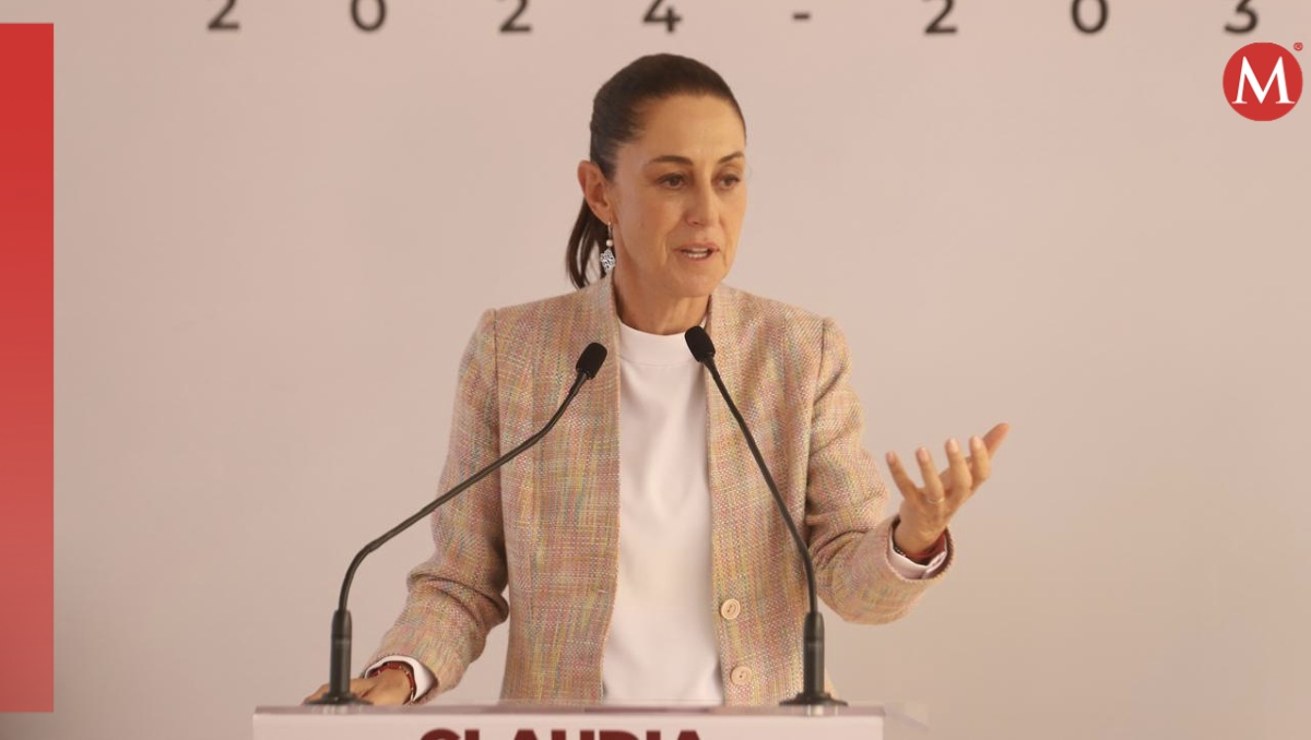 La presidenta electa, Claudia Sheinbaum, en su conferencia de hoy, en la casa de transición. | Jorge Carballo