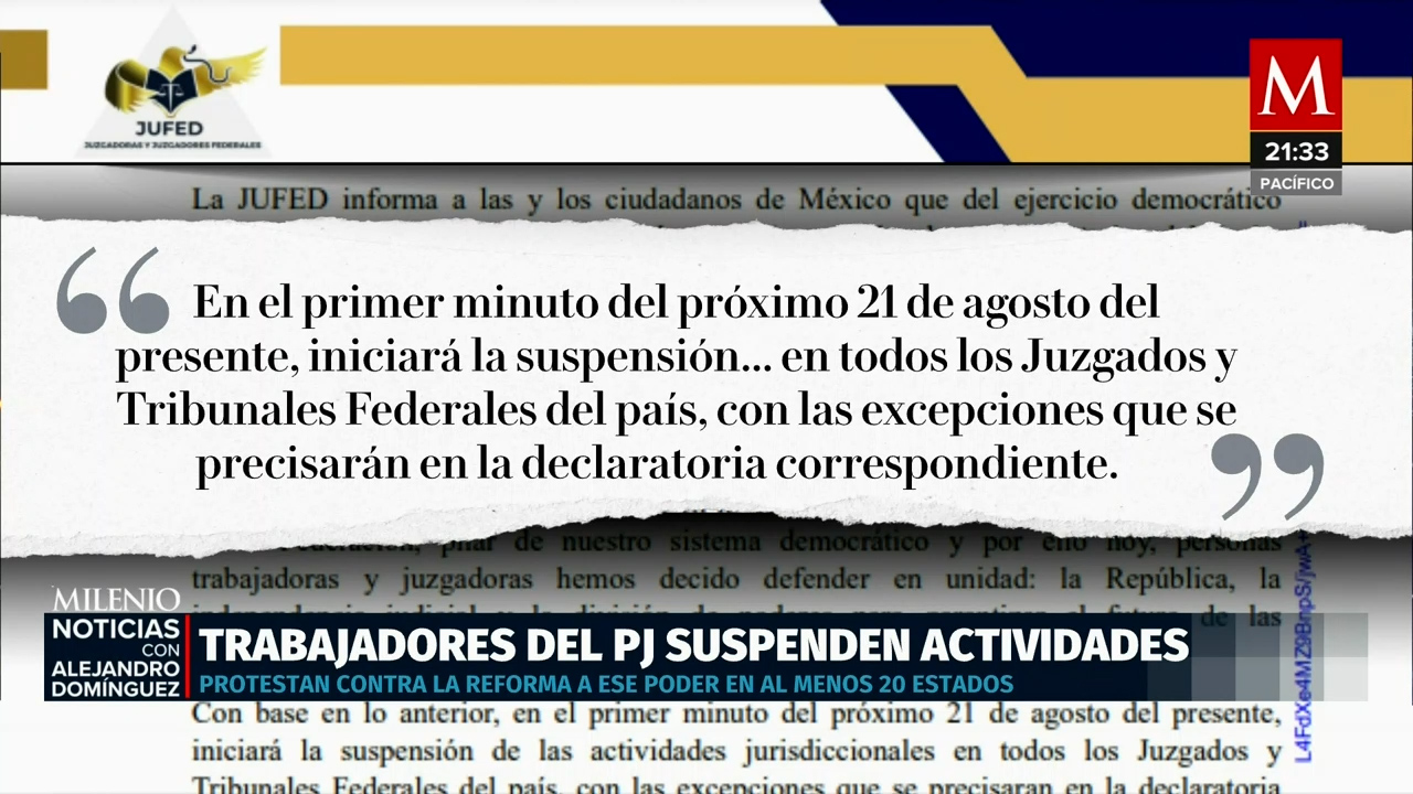 Trabajadores del Poder Judicial inician suspensión de actividades