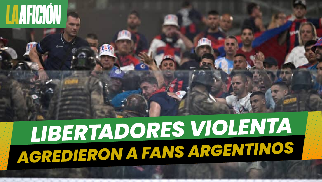 Aficionados de San Lorenzo son agredidos por policía brasileña en partido de Copa Libertadores