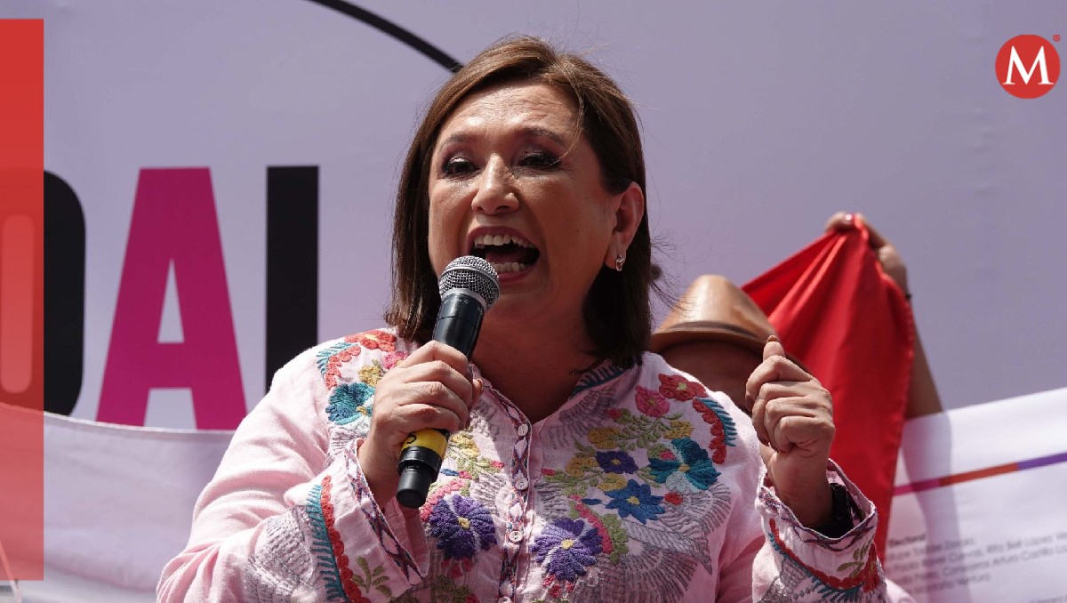 La ex candidata a la Presidencia, Xóchitl Gálvez, durante un mitin a las afueras del INE. | Cuartoscuro
