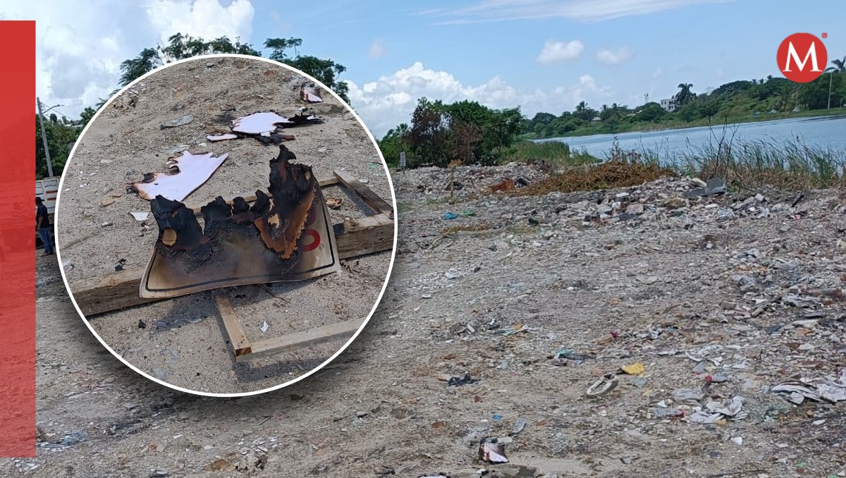 Carretoneros rellenan de basura laguna de Ciudad Madero. | Pablo Reyes