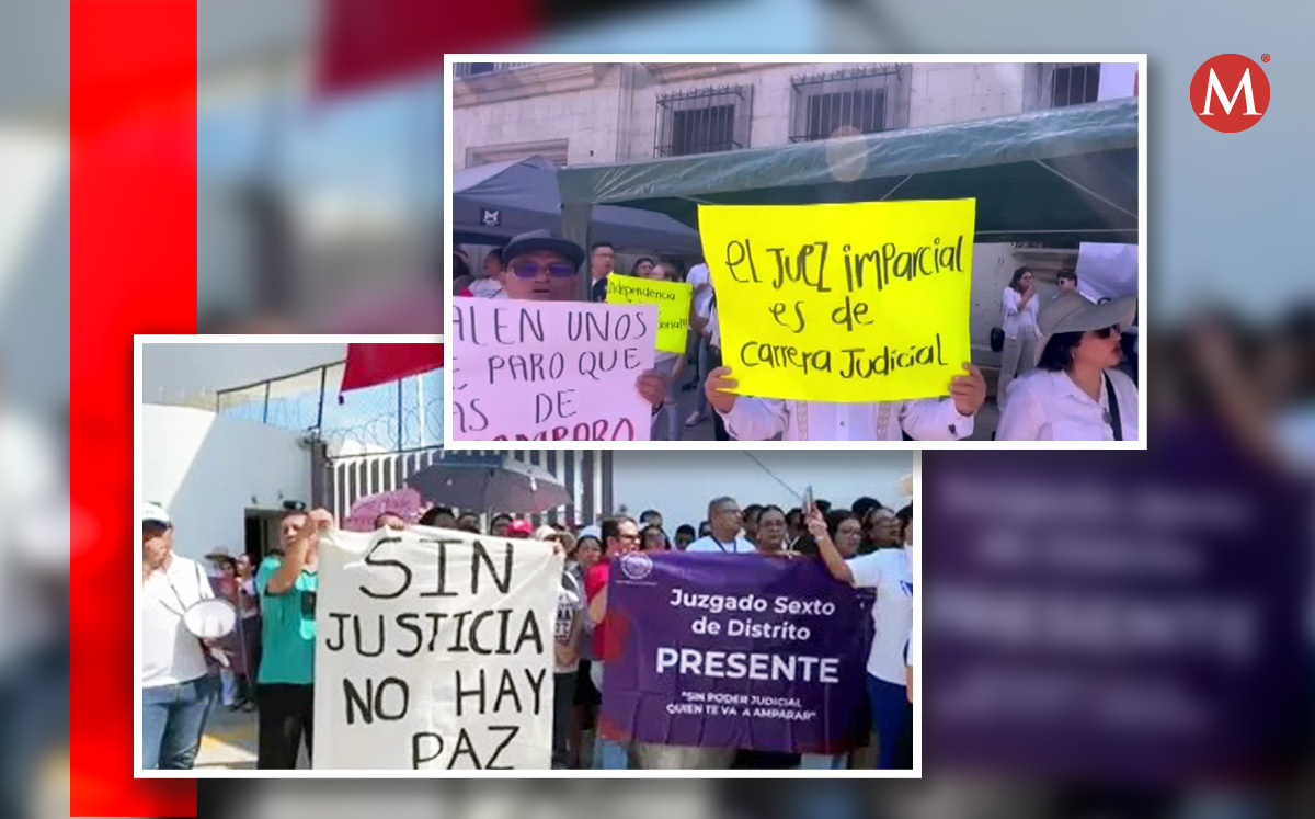 Cuarto día de paro entre trabajadores del PJF en contra de reforma de AMLO (Diseño: Mauricio Ledesma).