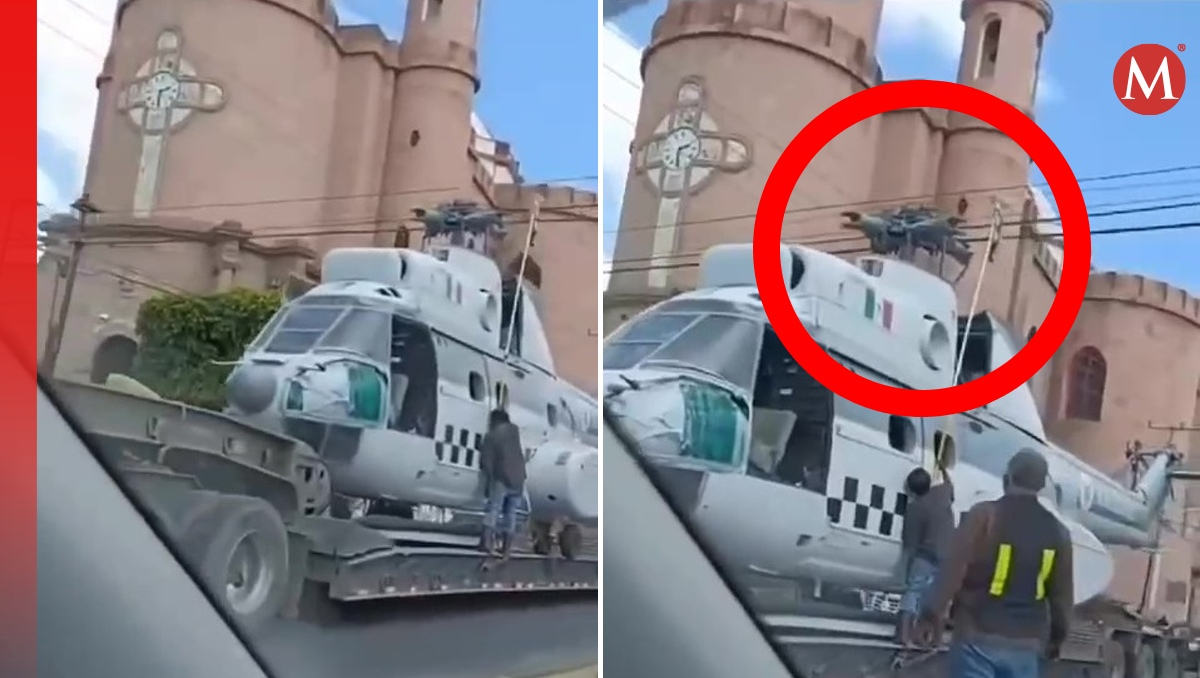 La hélice del helicóptero quedó atorada en los cables de luz en la capital de San Luis Potosí. | Especial
