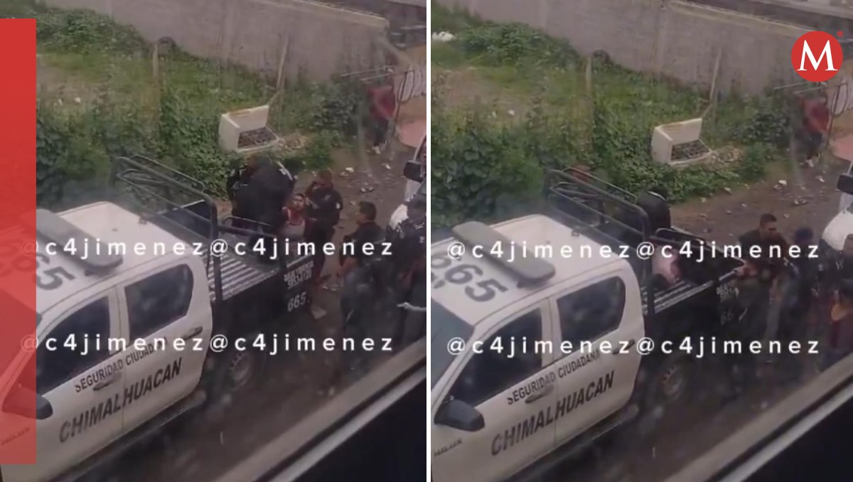 Policías de Chimalhuacán detuvieron a una mujer por haber intervenido en una pelea vecinal. Foto: (Especial)