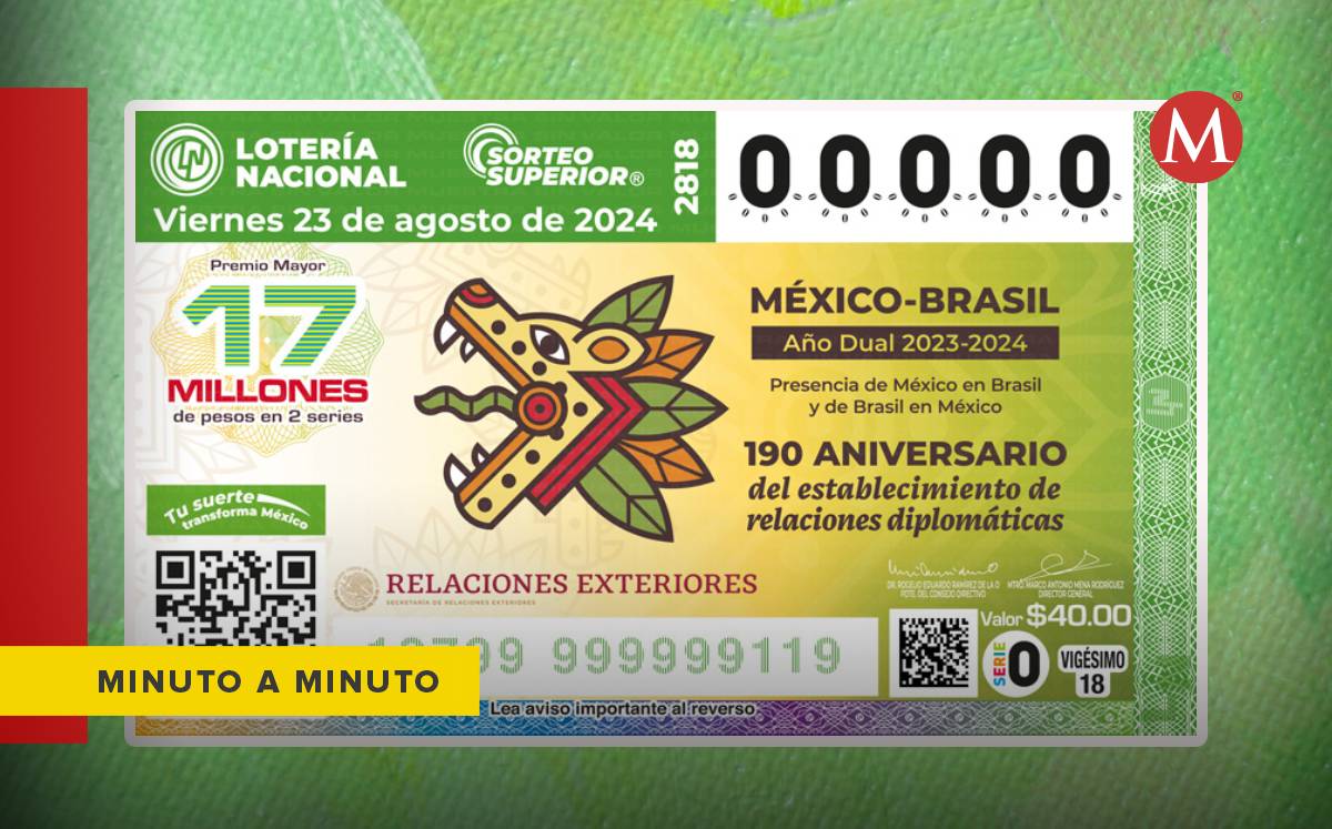 El boleto está dedicado al 190 Aniversario del Establecimiento de Relaciones Diplomáticas México-Brasil. | MILENIO