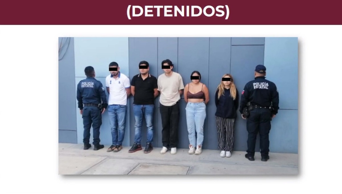 Cinco extorsionadores fueron detenidos por cobro de piso en Mineral de la Reforma.