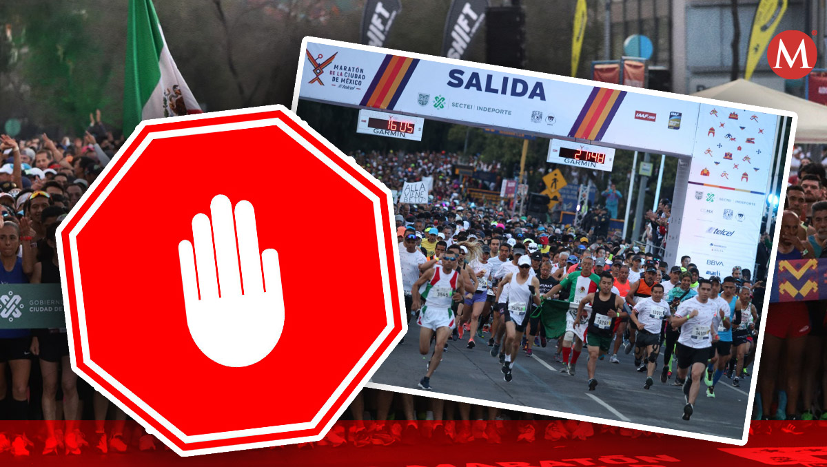 Anuncian calles cerradas por Maratón de CdMx. (Diseño: Samantha Martz)