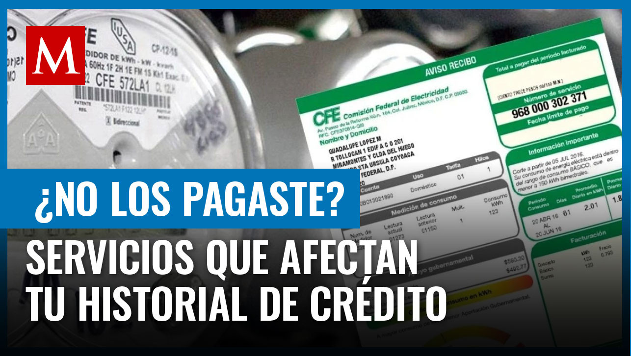 No pagar a tiempo estos servicios puede contribuir a un mal historial crediticio; te decimos cuáles