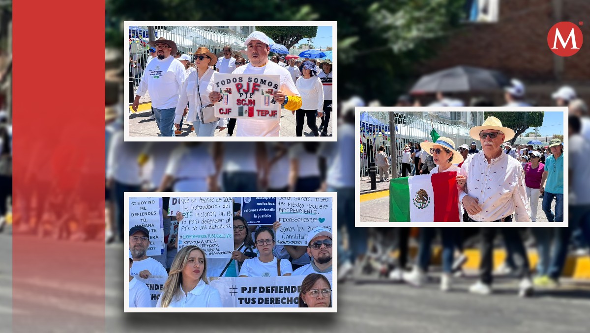 Trabajadores del Poder Judicial en León marcharon este domingo junto a la sociedad civil.