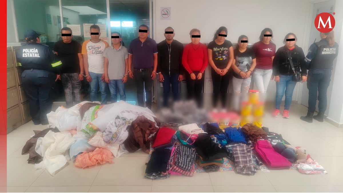 Detuvieron a los implicados con la mercancía robada del Bodega Aurrera de Jilotepec. Foto: (Especial)