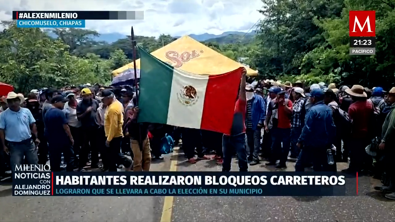 Habitantes de Chiapas protegen comicios extraordinarios en dos municipios