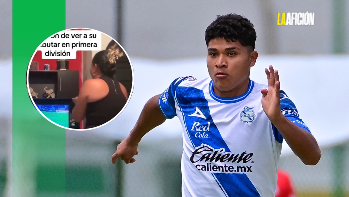 Mamá de Rodrigo Pachuca, jugador de Puebla, rompe en llanto al ver debutar a su hijo (Imago7/Captura X)