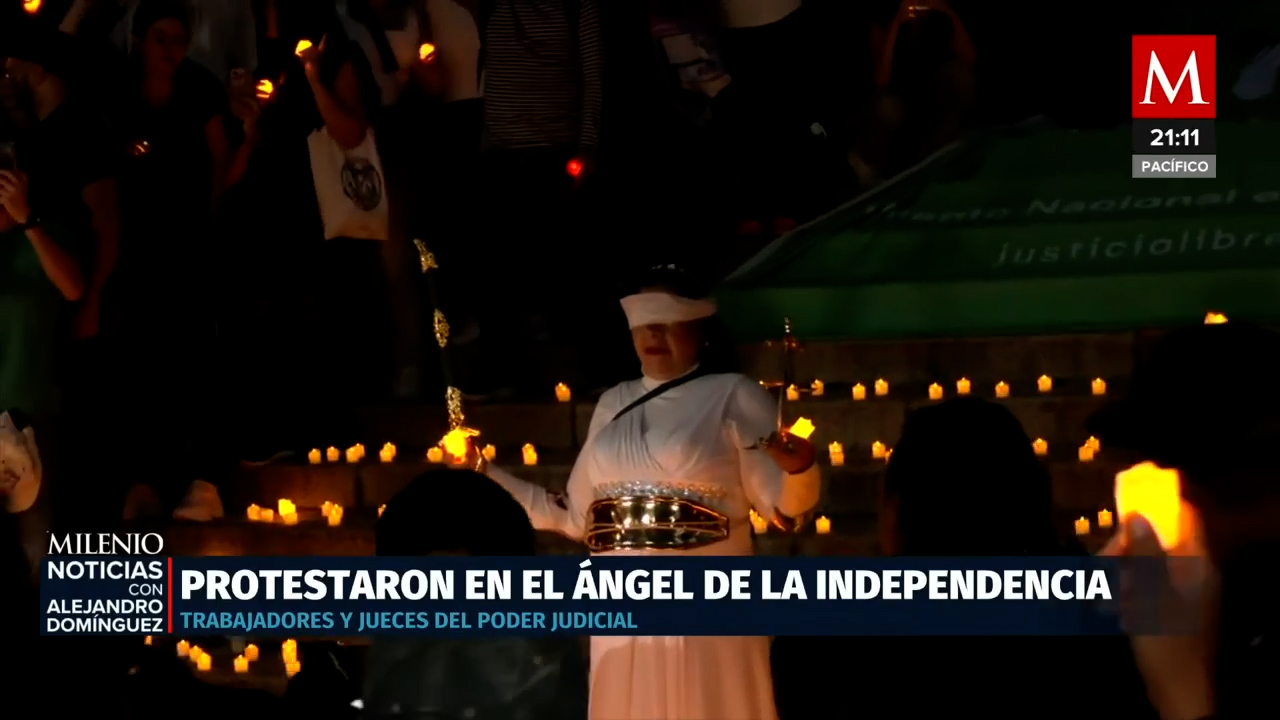 Protesta en el Ángel de la Independencia contra la reforma judicial