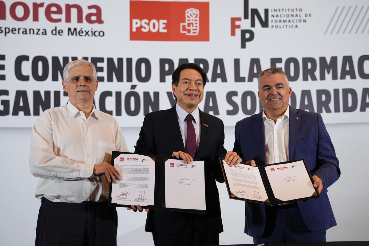 Morena y PSOE de España firman convenio para formación, la organización y solidaridad. | Especial